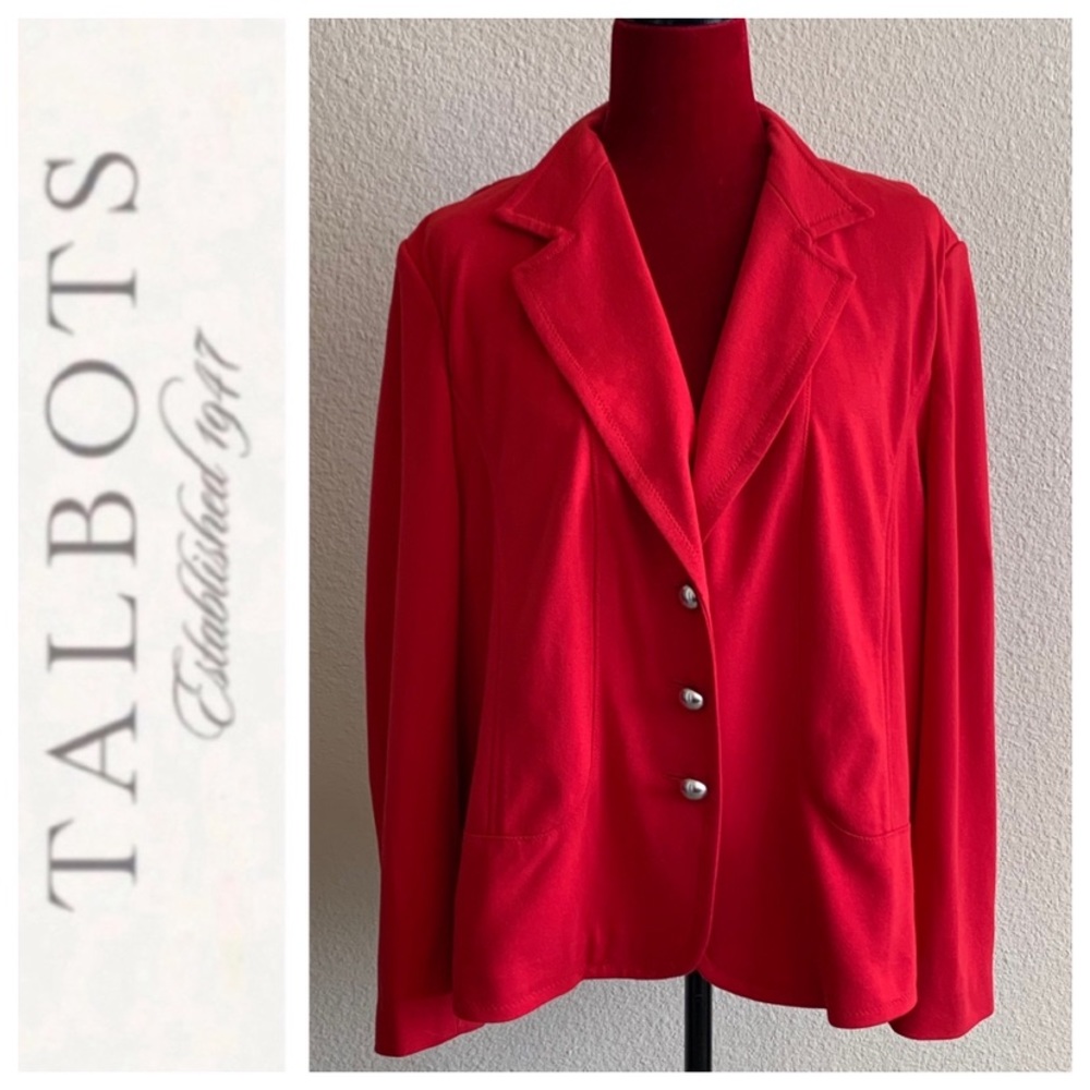 True Red Ponté Knit Blazer  { Talbots }